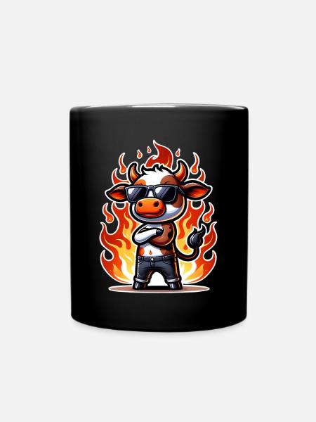 Kuh - Tasse einfarbig - Schwarz