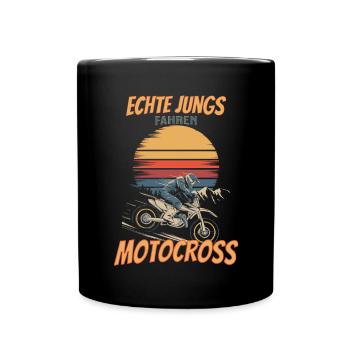 Motocross Dirt Bike Superbike Enduro Offroad Motor - Tasse einfarbig - Schwarz - Vorne
