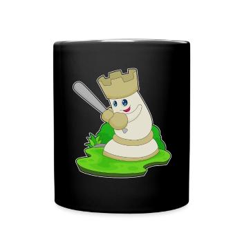 Schachfigur Turm Schach - Tasse einfarbig - Schwarz - Vorne