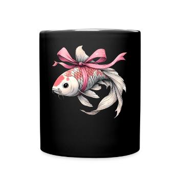 Coquette Bogen Koi Fisch Karpfen Nishikigoi Japan - Tasse einfarbig - Schwarz - Vorne