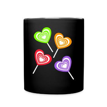 Lollie Lollies Kinder Kind Retro Vintage 80er 90er - Tasse einfarbig - Schwarz - Vorne
