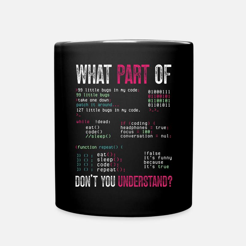 Programmierer Computercodierungssoftwareentwickler - Tasse einfarbig - Schwarz