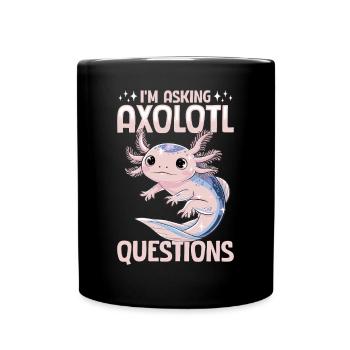 Mignon axolotl Je pose des questions sur axolotl - Mug uni - noir - Devant