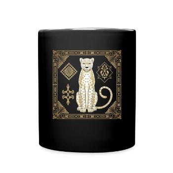 Cheetah Art: Elegance and Style in Golden - Full Colour Mug - black - Front
