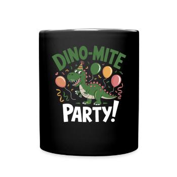 Décorations de fête de dinosaures - Mug uni - noir - Devant