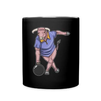 Bull Bowling Bowling Ball - Full Colour Mug - black - Front