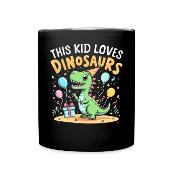 Décorations de fête de dinosaures - Mug uni - noir - Devant