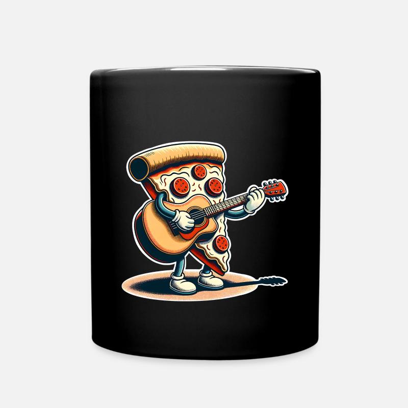 Pizza Gitarre - Tasse einfarbig - Schwarz
