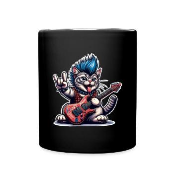 Cat Guitariste de Rock and Roll - Mug uni - noir - Devant