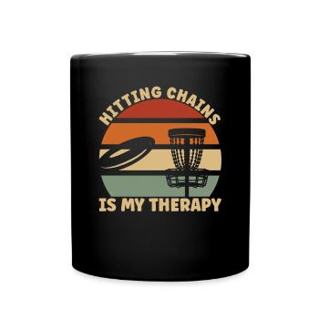 Chaînes de disc golf - Mug uni - noir - Devant