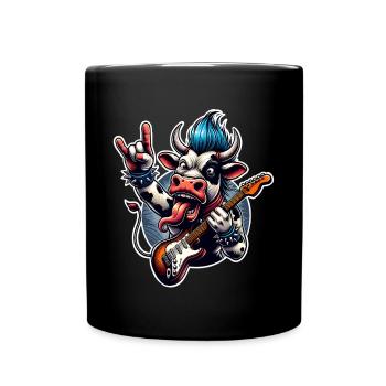Kuh Rock and Roll Guitarist - Full Colour Mug - black - Front