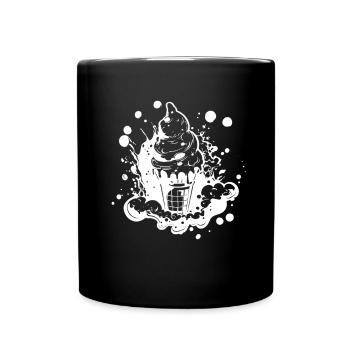 Eiswaffel Skizze - Tasse einfarbig - Schwarz - Vorne