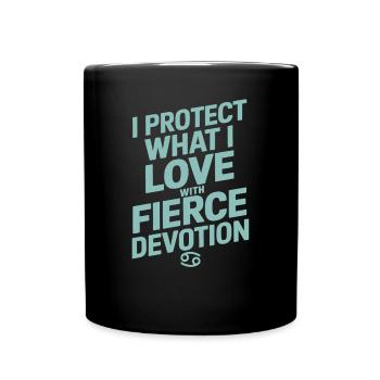 Cancer zodiac sign protection with devotion - Full Colour Mug - black - Front