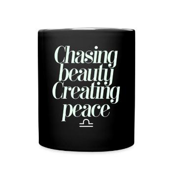 Libra Zodiac Sign: Seeking Beauty, Peace - Full Colour Mug - black - Front