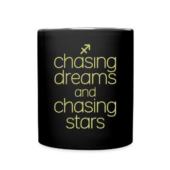 Sagittarius Zodiac Chasing Dreams Chasing Stars - Full Colour Mug - black - Front