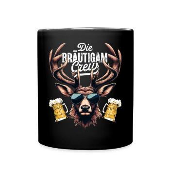 Junggesellenabschied Männer T-Shirt JGA Poltern - Tasse einfarbig - Schwarz - Vorne