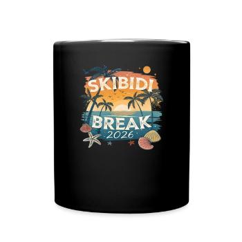 Skibidi-Pause 26 Skibidi-Toiletten-Frühjahrsferien - Tasse einfarbig - Schwarz - Vorne