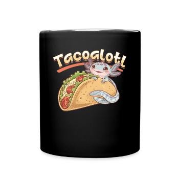 Cute Axolotl Taco Tacoalotl Cinco de Mayo - Full Colour Mug - black - Front