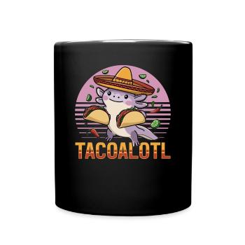 Cute Axolotl Taco Tacoalotl Cinco de Mayo - Full Colour Mug - black - Front