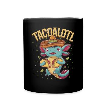 Cute Axolotl Taco Tacoalotl Cinco de Mayo - Full Colour Mug - black - Front