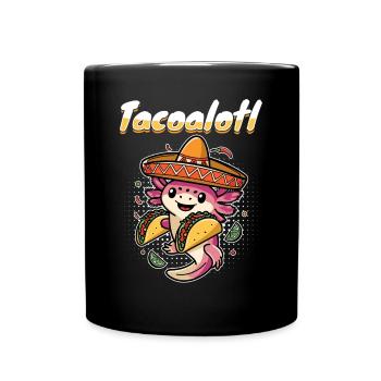 Cute Axolotl Taco Tacoalotl Cinco de Mayo - Full Colour Mug - black - Front