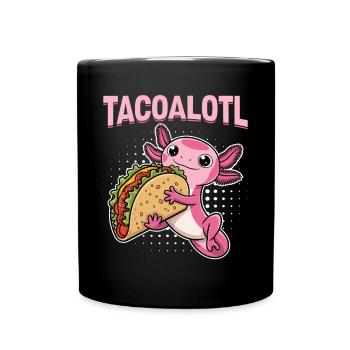 Cute Axolotl Taco Tacoalotl Cinco de Mayo - Full Colour Mug - black - Front