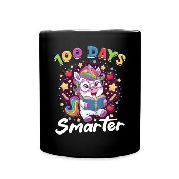 Cute Unicorn Rainbow 100 Days of School - Tasse einfarbig - Schwarz - Vorne