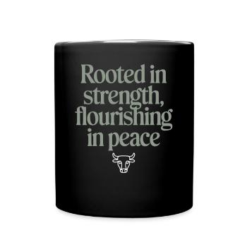 Signe du zodiaque Taureau : Force et paix ancrées - Mug uni - noir - Devant