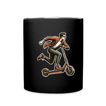 Tretroller E-Scooter E-Roller - Tasse einfarbig - Schwarz - Vorne
