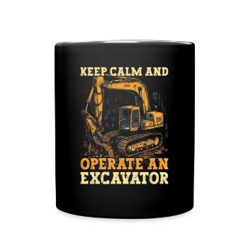 Operate Excavator - Full Colour Mug - black - Front