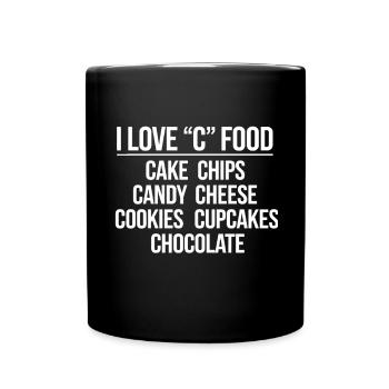 J’adore C Food - gâteaux, chips, bonbons, - Mug uni - noir - Devant