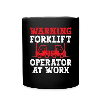 Forklift At Work - Full Colour Mug - black - Front