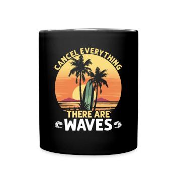 Surfing Waves - Full Colour Mug - black - Front