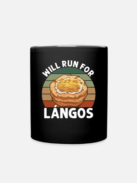 Run For Langos - Tasse einfarbig - Schwarz