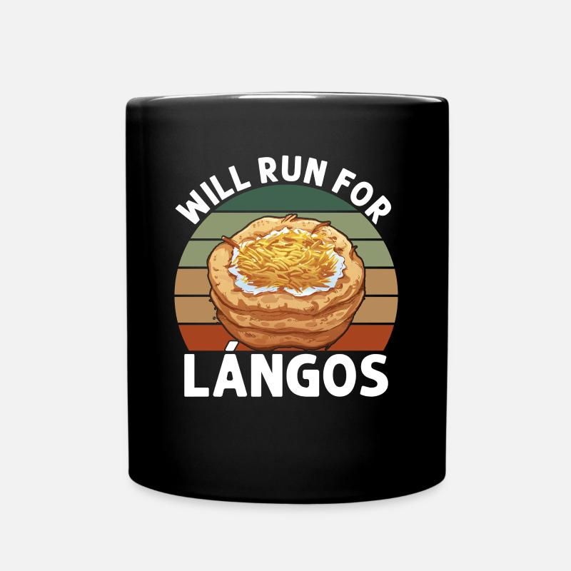 Run For Langos - Tasse einfarbig - Schwarz
