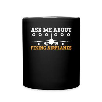 Aircraft mechanic - Full Colour Mug - black - Front