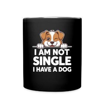 Je ne suis pas célibataire, j’ai un chien... - Mug uni - noir - Devant