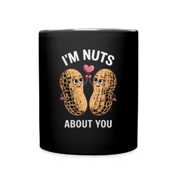 I'm crazy about you funny peanut love - Full Colour Mug - black - Front