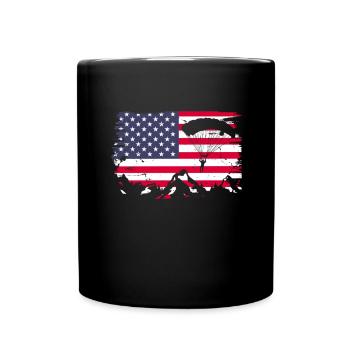 Skydive Skydiver Skydiving Fallschirm Geschenk - Tasse einfarbig - Schwarz - Vorne