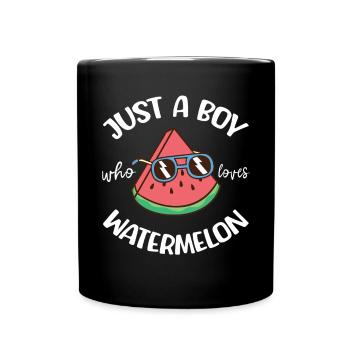 Watermelon Melon Summer Fruit Vegan Gift - Full Colour Mug - black - Front