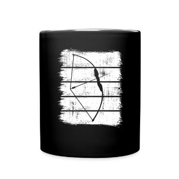 Bogenjagd - Tasse einfarbig - Schwarz - Vorne