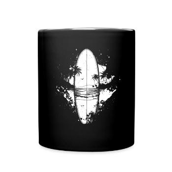 Surfboard Sketch - Full Colour Mug - black - Front