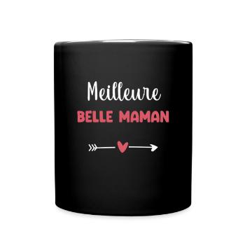 meilleure belle maman coeur belle mère - Mug uni - noir - Devant
