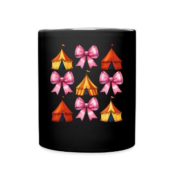 Coquettish Bow Circus Carnival Pink Bow - Full Colour Mug - black - Front