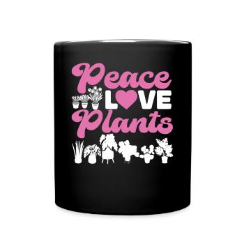 Amoureux des plantes Jardinière Fille Paix - Mug uni - noir - Devant