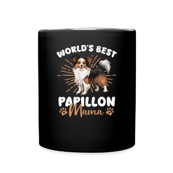 Kontinentaler Zwergspaniel World's best Papillon - Tasse einfarbig - Schwarz - Vorne