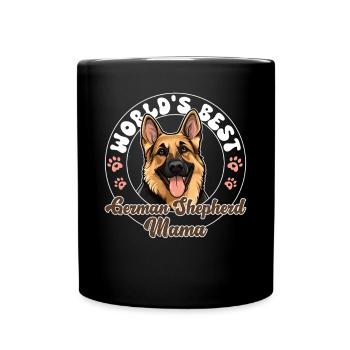 Deutscher Schäferhund German Shepherd Mama - Tasse einfarbig - Schwarz - Vorne