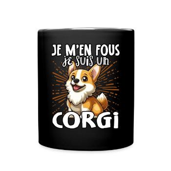 Je m’en fous je suis un Corgi - sweet corgi - Mug uni - noir - Devant