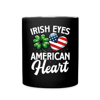 Irish Eyes American Heart Saint-Patrick États-Unis - Mug uni - noir - Devant