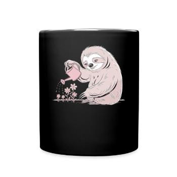 Jardinier douillet paresseux avec arrosoir - Mug uni - noir - Devant